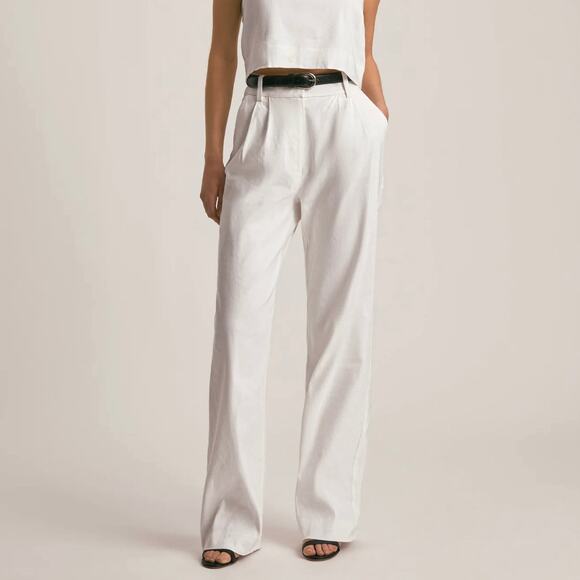 Favorite Daughter The Dream Pants NEW 4 Bright White Linen Favorite Trousers S - Picture 1 of 6